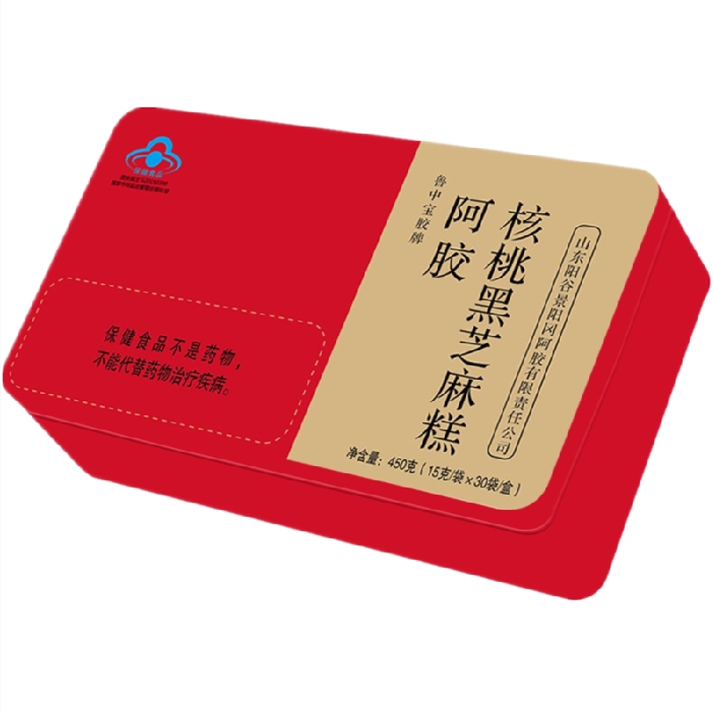 鲁中宝胶阿胶糕阿胶块铁盒即食OEM气血滋补糕