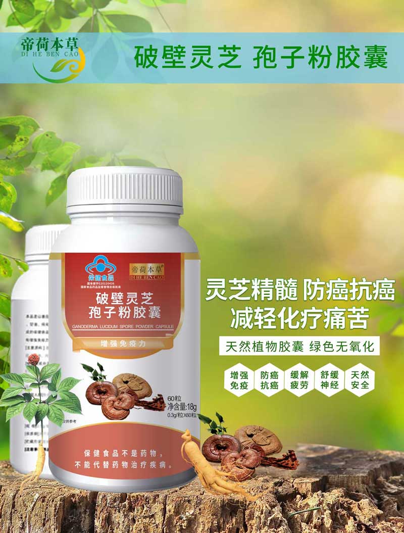 破壁灵芝孢子粉胶囊(爆品4.8元、有背书、有讲师扶持)